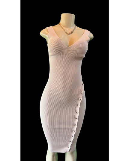 Women's Sleeveless Ribbed Midi  Dress Stretchy Viscose S M L new