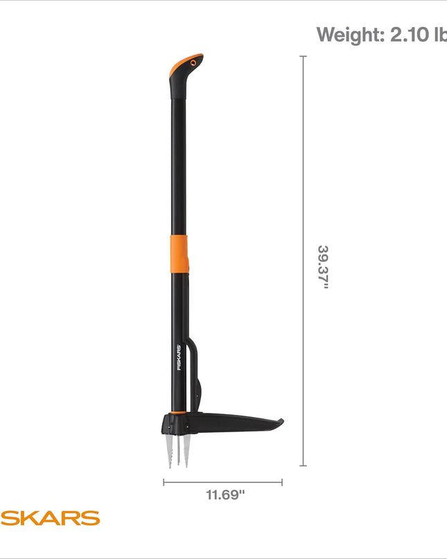 Fiskars 4-Claw Stand Up Weed Puller Tool, Gardening Hand Weeding Tool