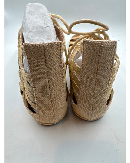Gentle Souls Break My Heart Gladiator Sandals Natural Raffia Women's 9.5
