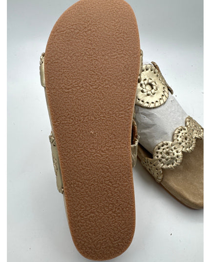 Jack Rogers Lauren Comfort Wedge Sandals Women's Size 6 Gold New