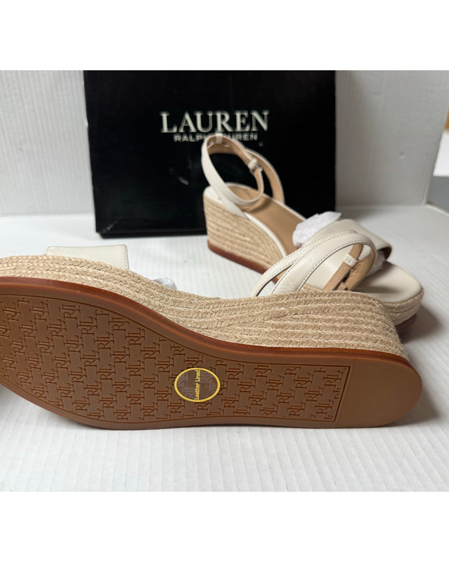 Lauren Ralph Lauren Leona Women's White Espadrille Size 10B New