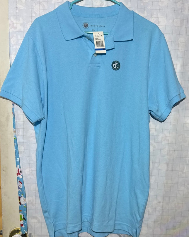 Aeropostale Men's Crisp Blue Polo Shirt Size XL New
