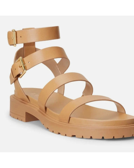 Lauren Ralph Lauren Kayleen Nappa Leather Sandals Buff Women's 6.5 New