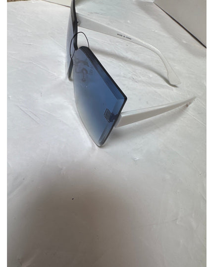 Rimless Cat Eye Sunglasses UV400 Women Light Blue Lens White New