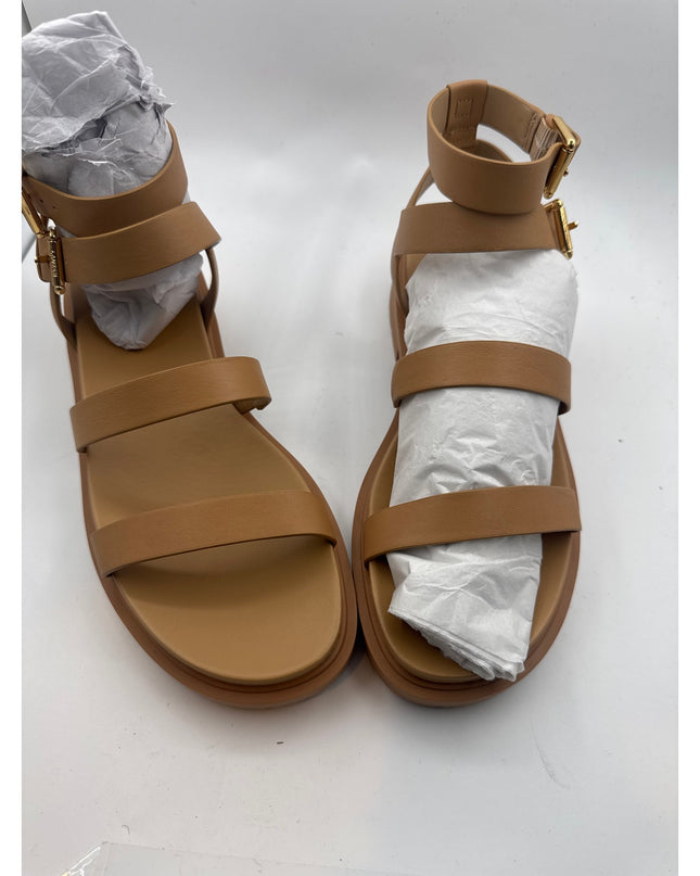 Lauren Ralph Lauren Kayleen Nappa Leather Sandals Buff Women's 6.5 New