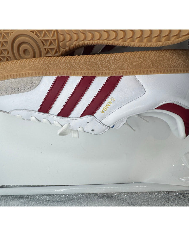 Adidas Samba OG Men's White Burgundy Leather Sneaker 13 NWOB