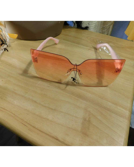 Cat Eye Sunglasses UV400 Women pink tent Lens pink Temple New