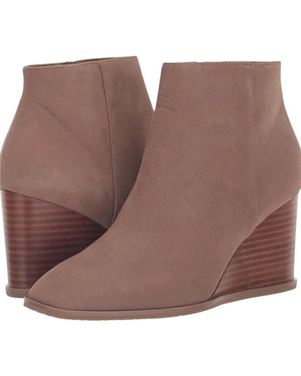 NYDJ Joan Women Mink Leather Wedge Bootie Size 9.5M Store Display