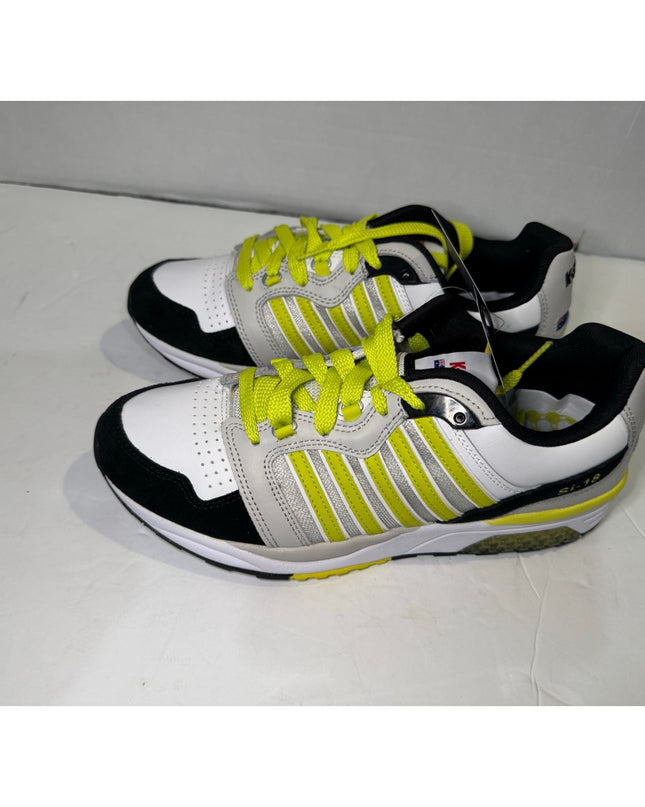 K-Swiss Rannell Men's White Black Gray Neon Sneaker Size 8.5 NWOB