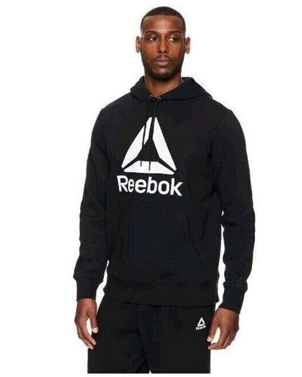 Reebok Men's Black Delta Logo Long Sleeve Hoodie Size M NWT