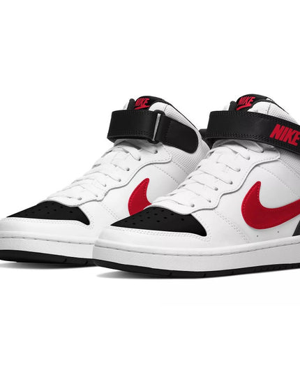 Nike Court Borough Mid 2 kids Shoes 6.5 YOUTH NWOB red, black, white