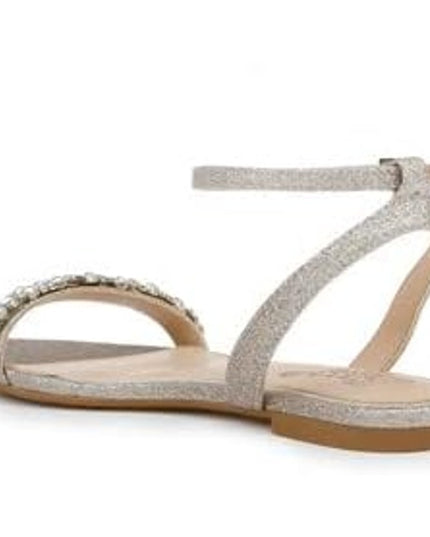 Badgley Mischka Daria Women's Silver Heeled flat Sandal 8.5M NWT