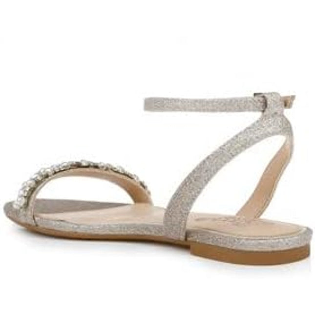 Badgley Mischka Daria Women's Silver Heeled flat Sandal 8.5M NWT