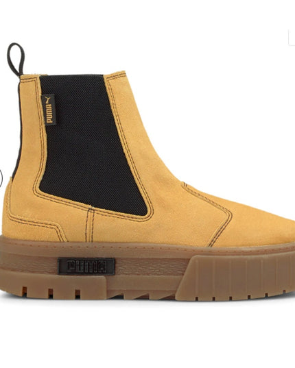 PUMA Mayze Suede Platform Chelsea Boots Women's Size 6.5 Round Toe New