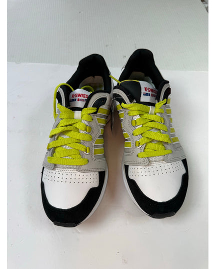 K-Swiss Rannell Men's White Black Gray Neon Sneaker Size 8.5 NWOB