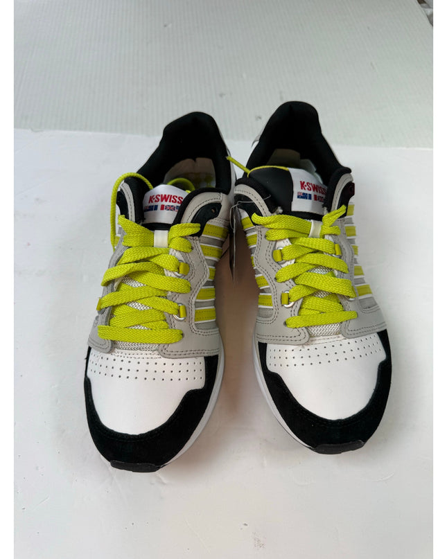 K-Swiss Rannell Men's White Black Gray Neon Sneaker Size 8.5 NWOB