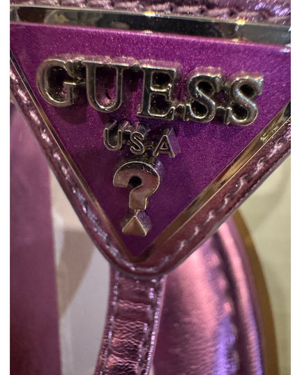 Guess Womens Rainey Faux Leather Logo T-Strap Sandals 9.5 M dark pink 650 new