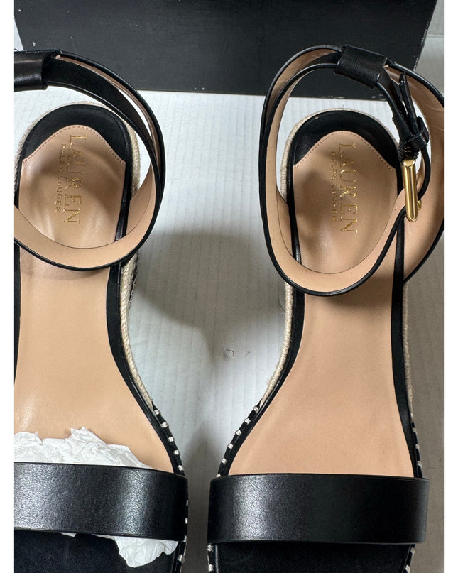 Lauren Ralph Lauren Hilarie Black Espadrille Sandal 10B NWT