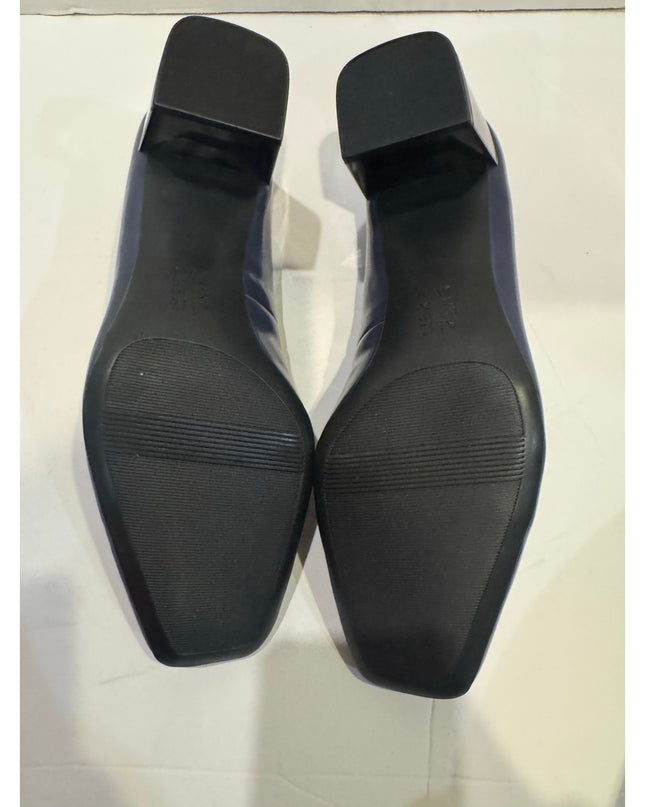 Naturalizer Karina Blue Patent Block Heel Square Toe Pump 8.5W