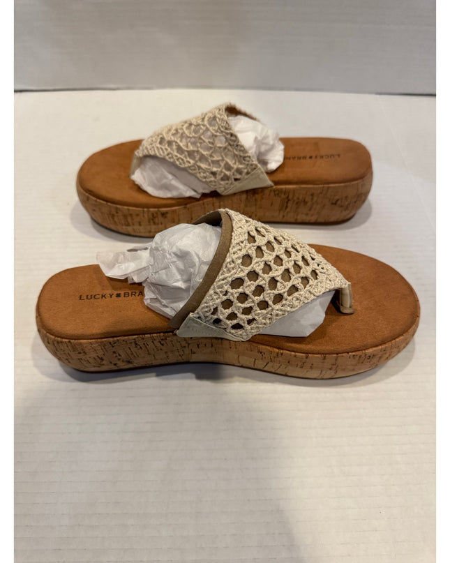 Lucky Brand Jaslene Women's Tan Platform Thong Sandal 9.5M NWOB