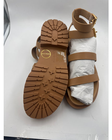 Lauren Ralph Lauren Kayleen Nappa Leather Sandals Buff Women's 6.5 New