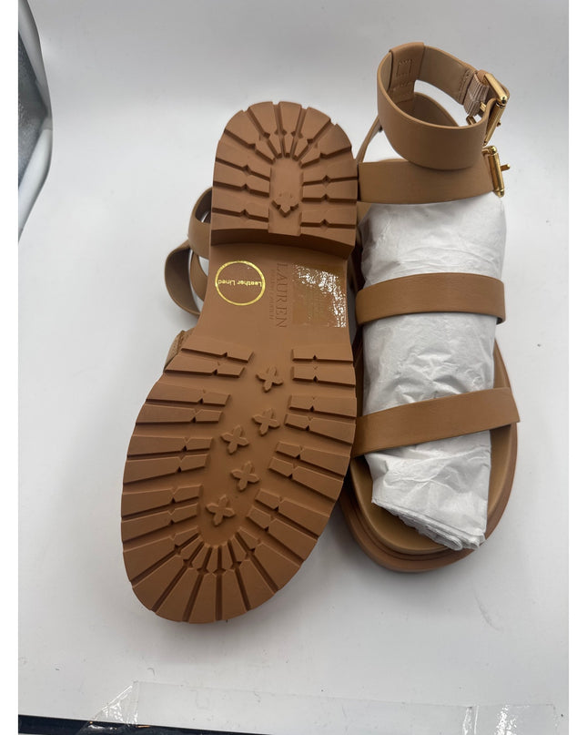 Lauren Ralph Lauren Kayleen Nappa Leather Sandals Buff Women's 6.5 New