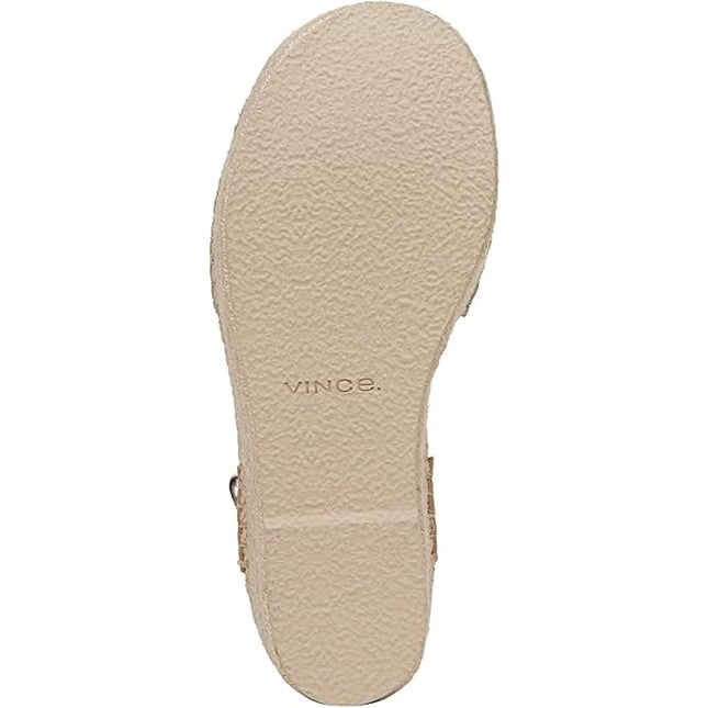 Vince Women's leather Belisa Platform Espadrille Sandal  9.5 tan new