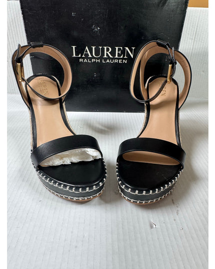Lauren Ralph Lauren Hilarie Black Espadrille Sandal 10B NWT