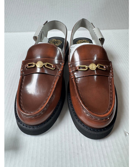 Vince Camuto Torrie Women's Brown Platform Slingback Loafer Flat 9