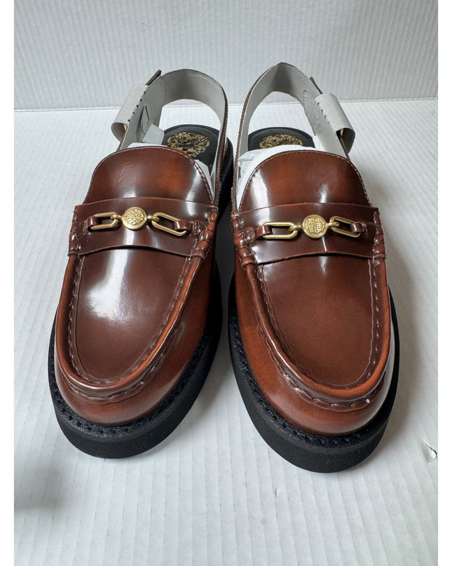 Vince Camuto Torrie Women's Brown Platform Slingback Loafer Flat 9