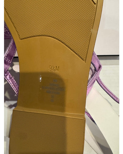 Guess Womens Rainey Faux Leather Logo T-Strap Sandals 9.5 M dark pink 650 new