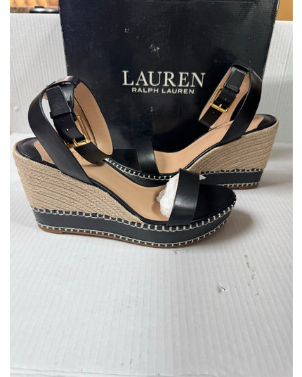 Lauren Ralph Lauren Hilarie Black Espadrille Sandal 10B NWT