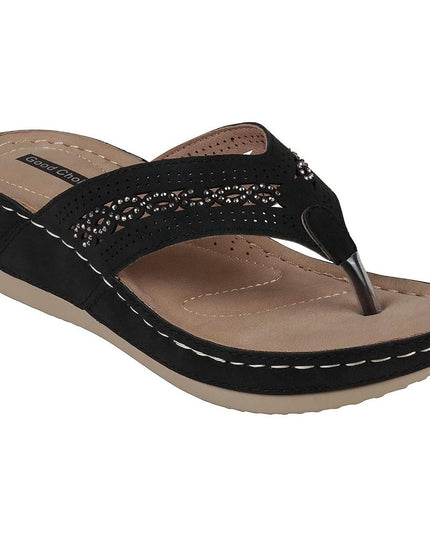 Good Choice Bari Faux Suede Wedge Sandals Women's Size 7.5M Black