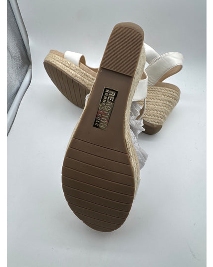 Kenneth Cole REACTION Women's Card T-strap Wedge White size 7.5 M