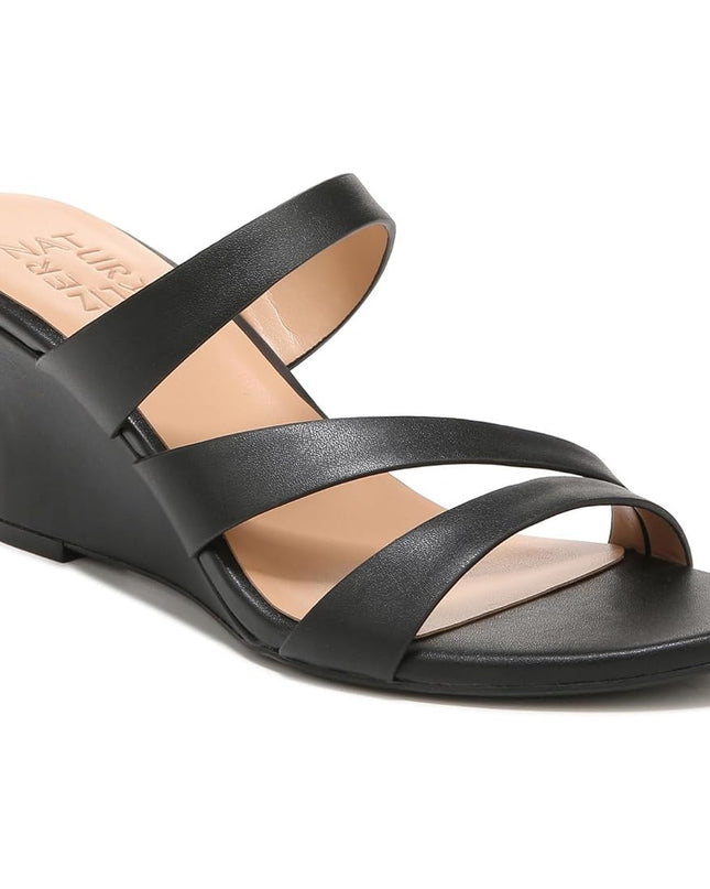 Naturalizer Breona Women Black Sandal Wide Width 9W NWT