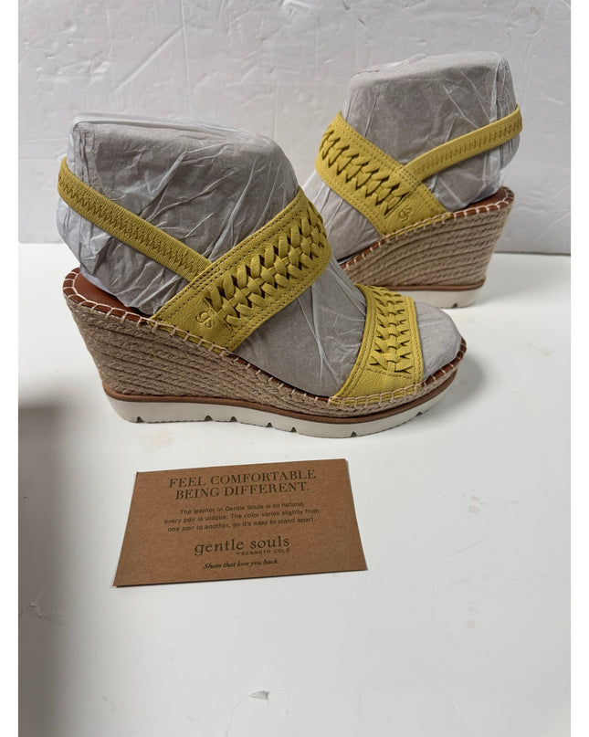 Gentle Souls womens Elyssa Two-band BraidWedge Sandal cardli sporty 7.5 lemon