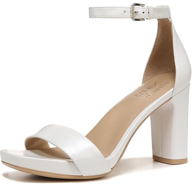 Naturalizer womens Joy Heeled Sandal White leather size 9 M new
