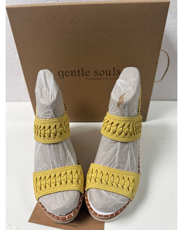 Gentle Souls womens Elyssa Two-band BraidWedge Sandal cardli sporty 7.5 lemon