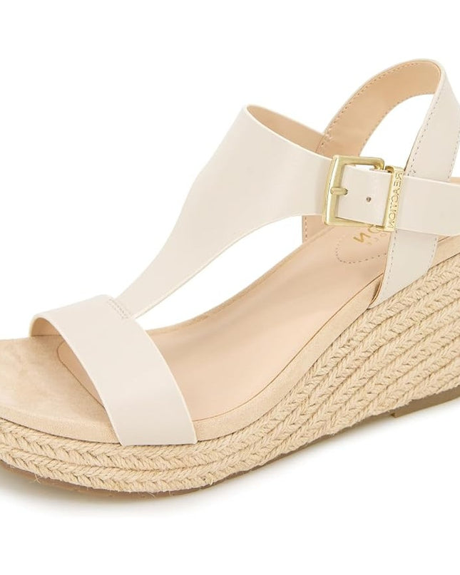 Kenneth Cole REACTION Women's Card T-strap Wedge White size 7.5 M