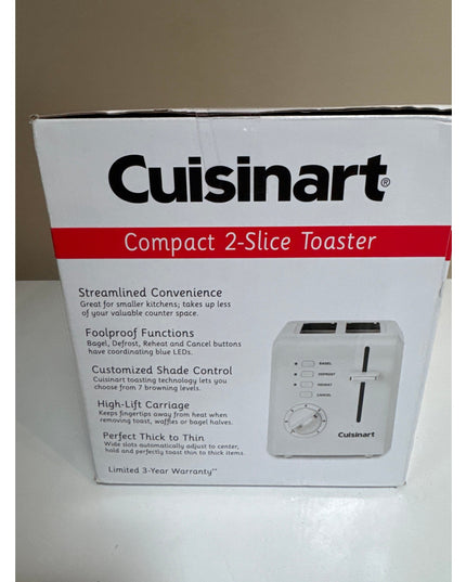 Cuisinart CPT-122 2-Slice Compact Toaster White Open Box