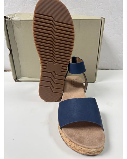 SOUL Naturalizer Womens Deara Platform Flat Sandals - 9.5 Medium  blue new