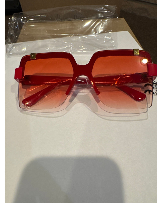 Women's RED Fashion Shield Sunglasses UV400 Protection NewRed