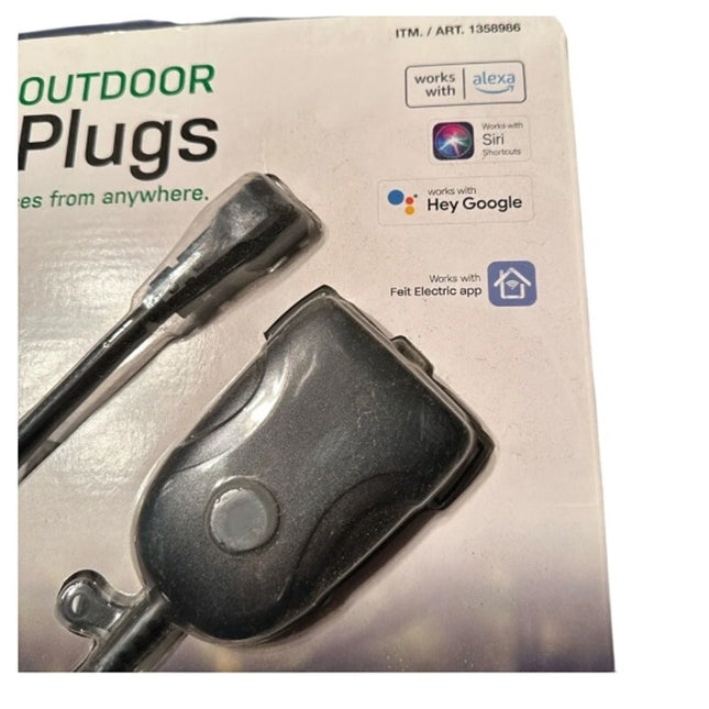Feit Dual Outlet Outdoor Smart Plug WiFi 2-Pack Alexa Google SIRI
