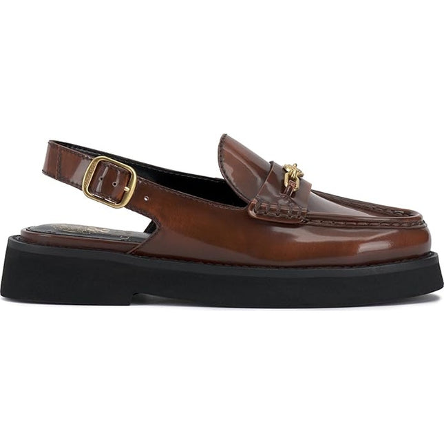 Vince Camuto Torrie Women's Brown Platform Slingback Loafer Flat 9