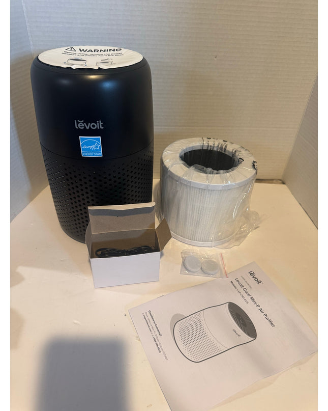 Levoit Core Mini-P Air Purifier Black HEPA Compact Bedroom NIB distressed box