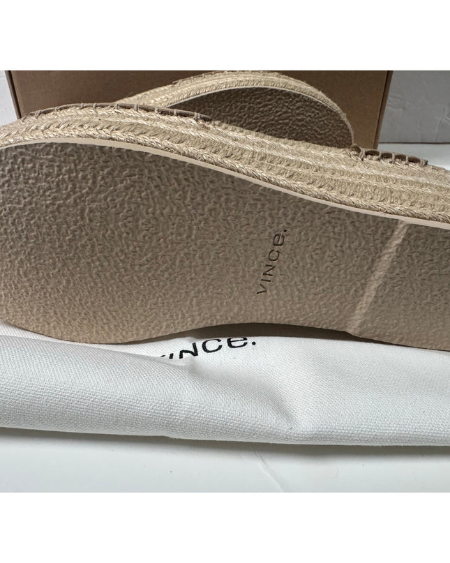 Vince Women's leather Belisa Platform Espadrille Sandal  9.5 tan new