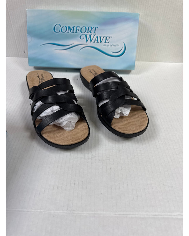 Easy Street Sheri Women's Black Comfort Slide Sandal 9.5W NWT