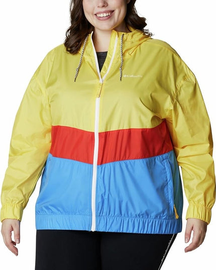 Columbia Sandy Sail Women's Plus Windbreaker Jacket 2X Orange NWT