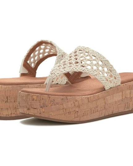 Lucky Brand Jaslene Women's Tan Platform Thong Sandal 9.5M NWOB