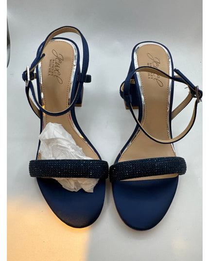 Jewel Badgley Mischka Earlene Navy Blue Sandals Women's Size 7 New